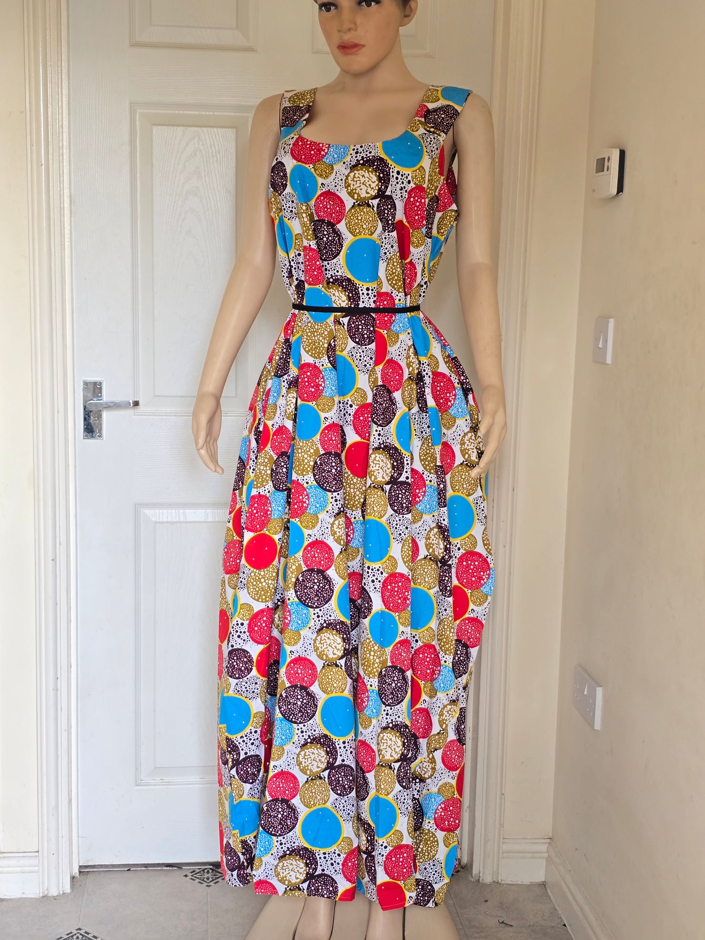 Women’s Ankara Flare Gown – Free Size African Dress, Elegant Party & Occasion Wear”