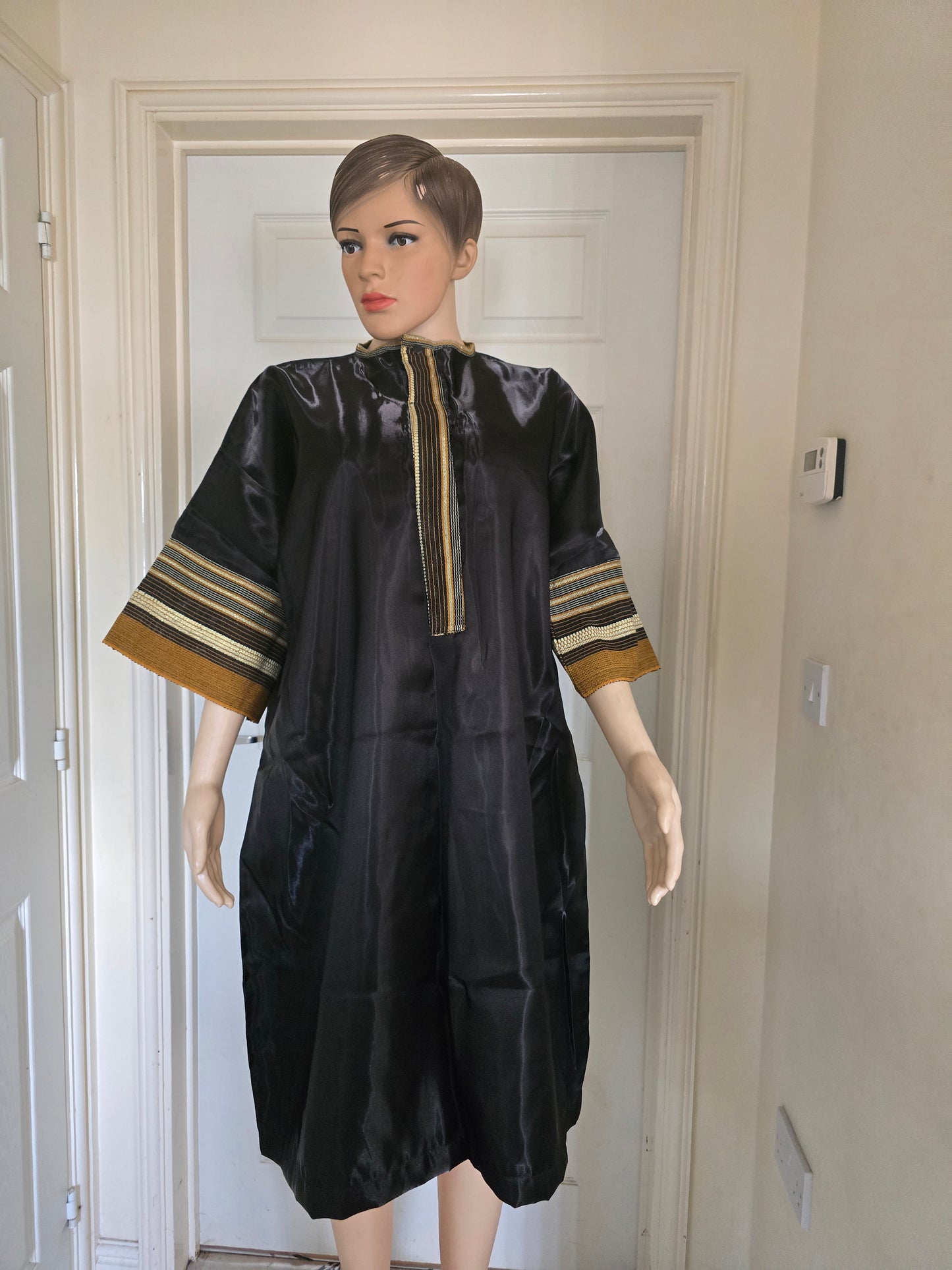 Ready-to-Wear Short Gown for Women – African Dress Mixed with Aso Oke, Elegant Party Outfit size 12