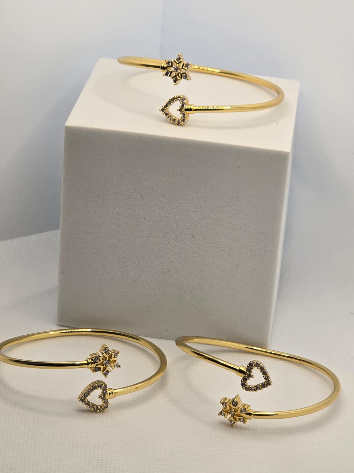 Gold Plated 3-Piece Bracelet Set – Elegant Gold Color Jewelry for Women
