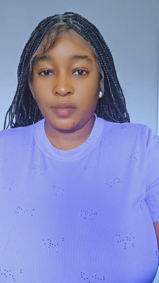 “Full Lace Braided Wig with Baby Hair – Natural Look Protective Hairstyle for Women”