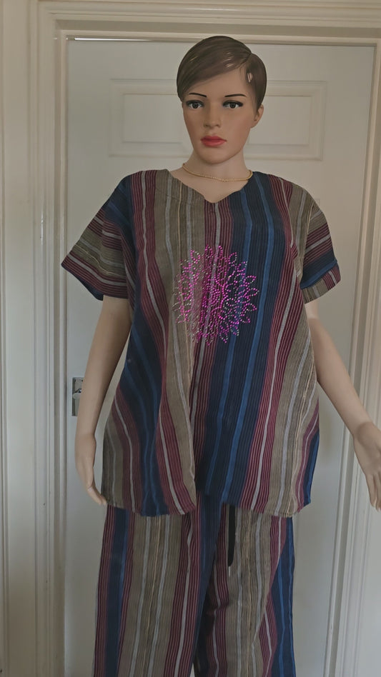 Women’s Ready-to-Wear Aso Oke with Touch of Bling – Elegant African Traditional Outfit
