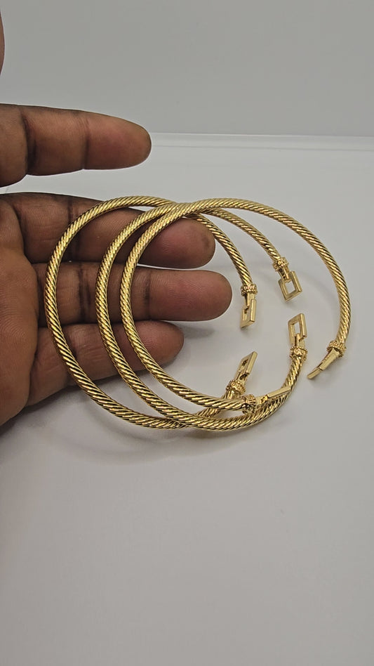 Gold Plated 3-Piece Bracelet Set – Elegant, Layered Jewelry for Women