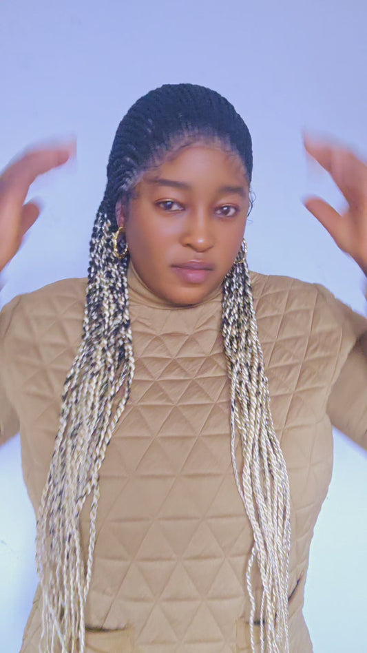 Glueless Braided Wig with Baby Hair – Full Lace, Natural Hairline, Ready to Wear
