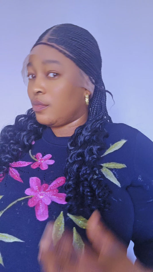 Cornrow Braided Wig with Baby Hair – Full Lace Protective Hairstyle for Women