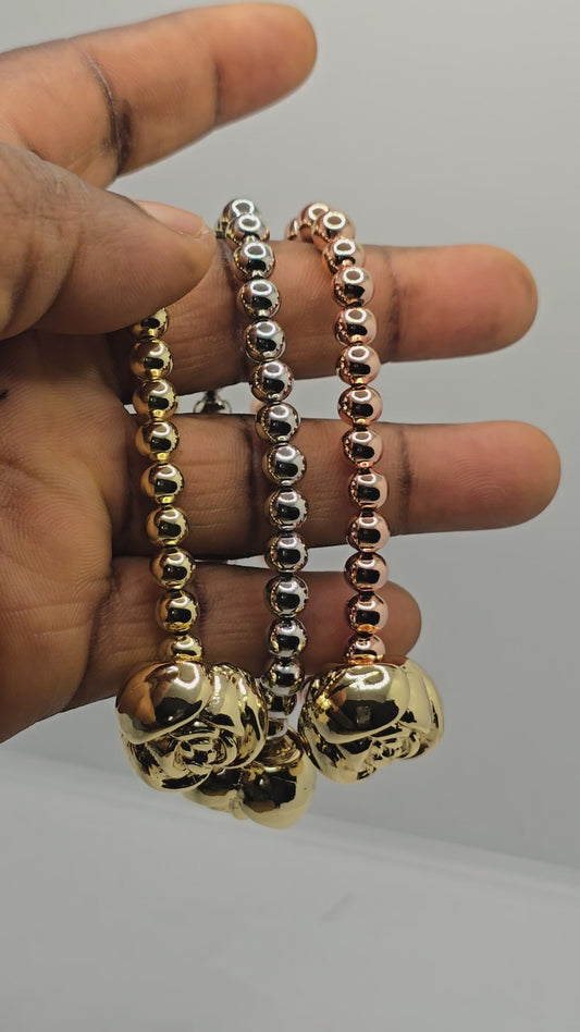 Gold Plated 3-Tone Bracelet – Elegant Tri-Color Jewelry for Women