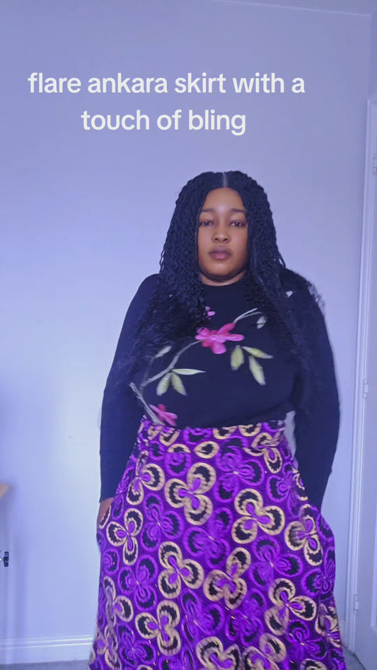 Ready-to-Wear Ankara Flare Skirt with Touch of Bling – African Print Fashion