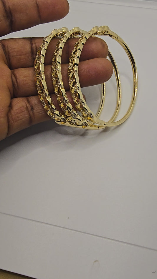 Gold Plated 3-Piece Bracelet Set – Elegant Women’s Jewelry, Everyday & Party Wear