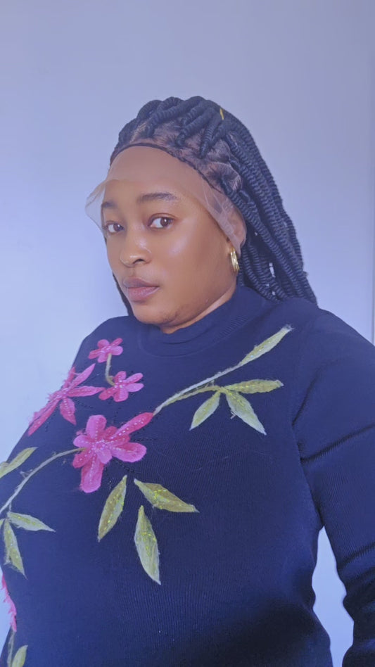 Ready-to-Wear Braided Wig for Black Women | Handmade, Natural Look, Lightweight with baby hair