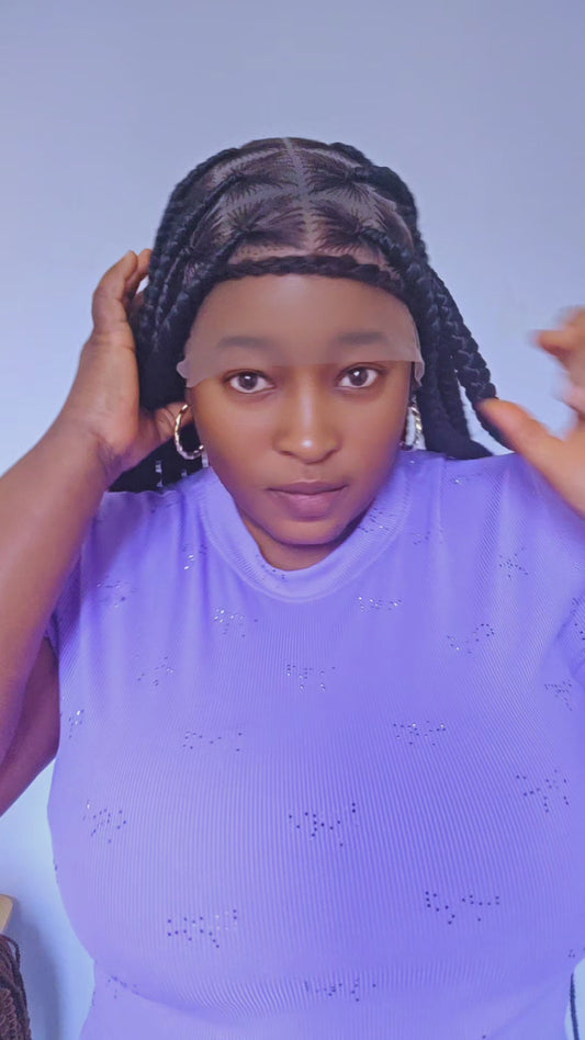 Big Box Braid Wig with Baby Hair – Full Lace Protective Hairstyle for Women