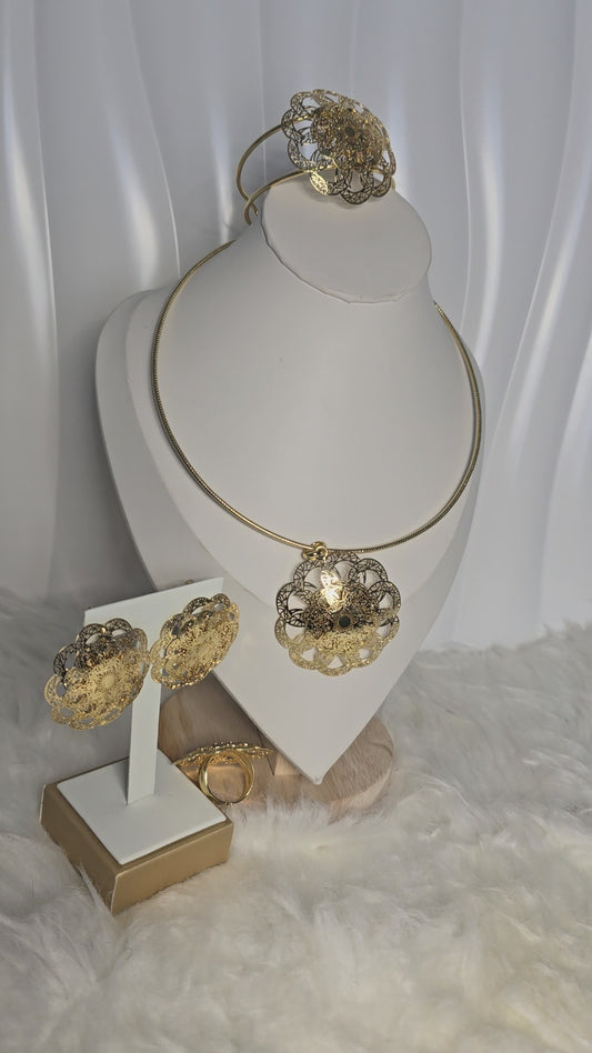Elegant Jewelry Set for Women – Necklace, Earrings & Bracelet | Gold Plated Fashion Set