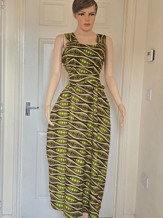 Women’s Ankara Flare Gown – Free Size African Dress, Elegant Party & Occasion Wear”
