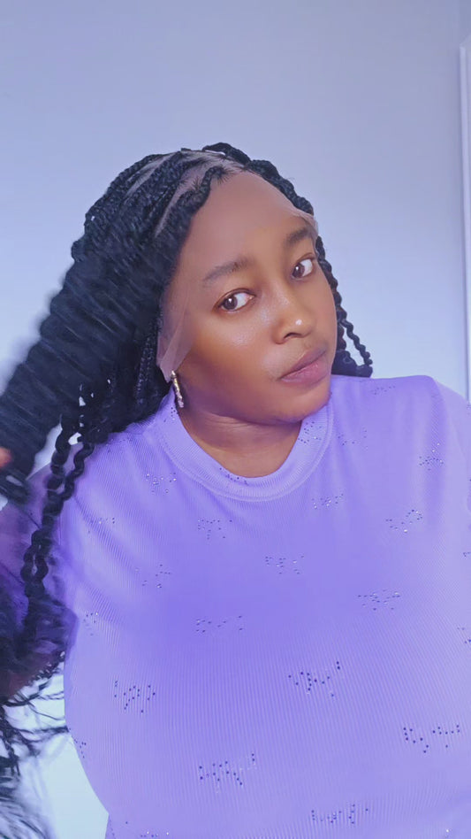 Full Lace Twisting Braided Wig – Women’s Synthetic & Natural Hair, Protective Hairstyle”